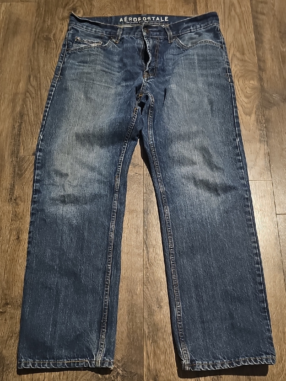 Aeropostale Jeans Men's Blue Straight Faded Wash 32 X 30
